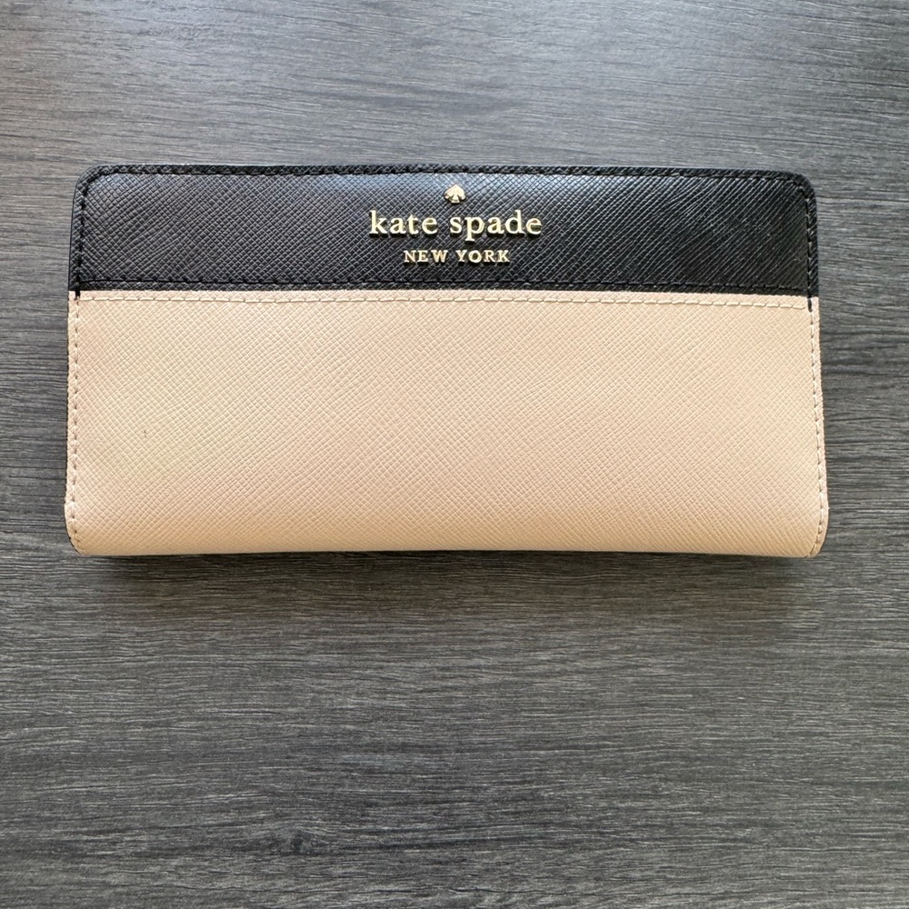 Kate Spade Madison Two-Tone Black and Tan Wallet